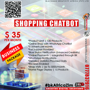 bkAfricaZim Product: Shopping ChatBot - Business
